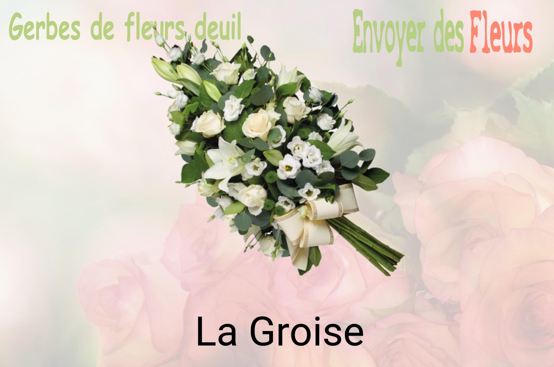 Gerbe de fleurs de deuil livrée à La Groise